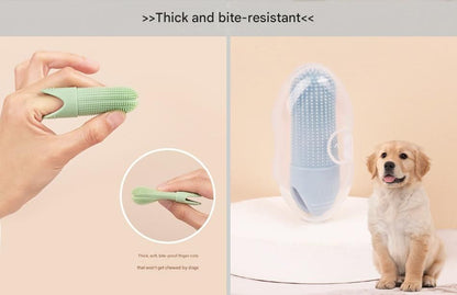 Green Silicone Pet Finger Toothbrush for Cats and Dogs - Soft Dental Care Brush for Teeth Cleaning, Plaque Removal, and Oral Hygiene - Ideal for Small, Medium, and Large Breeds - view 6