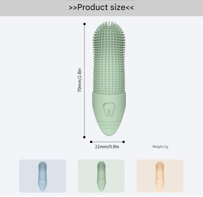 Green Silicone Pet Finger Toothbrush for Cats and Dogs - Soft Dental Care Brush for Teeth Cleaning, Plaque Removal, and Oral Hygiene - Ideal for Small, Medium, and Large Breeds - view 7
