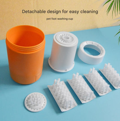 Grey Pet Paw Cleaner Cup - Portable Dog Foot Washer with Soft Silicone Bristles - Easy Clean, Detachable Design for Small to Medium Dogs & Cats - view 9