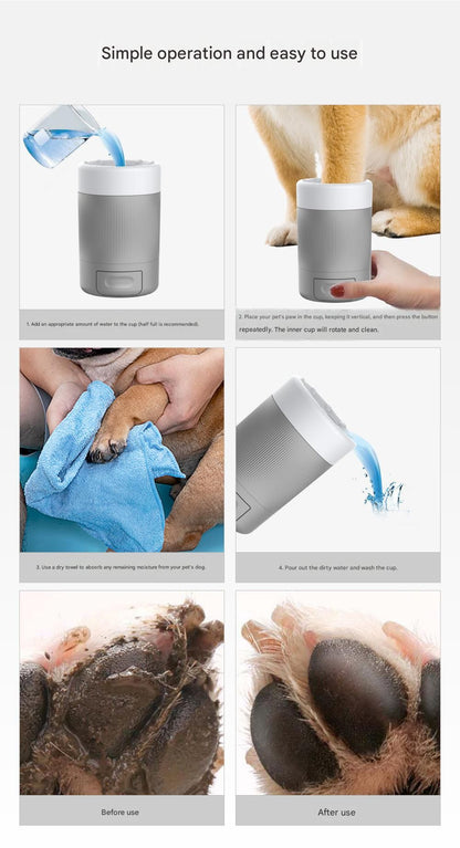 Orange Pet Paw Cleaner Cup - Portable Dog Foot Washer with Soft Silicone Bristles - Easy Clean, Detachable Design for Small to Medium Dogs & Cats - view 7