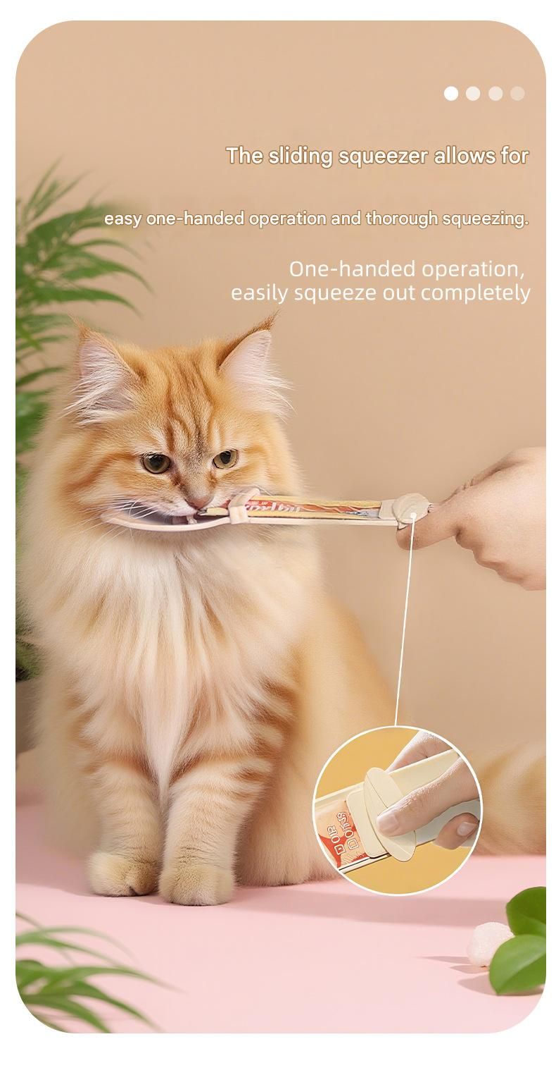Green Cat Treat Spoon for Wet Food & Paste - Extra-Long PP Handle, Food-Grade Squeeze Feeder with Anti-Spill Bowl, Easy One-Handed Operation for Cats - view 6