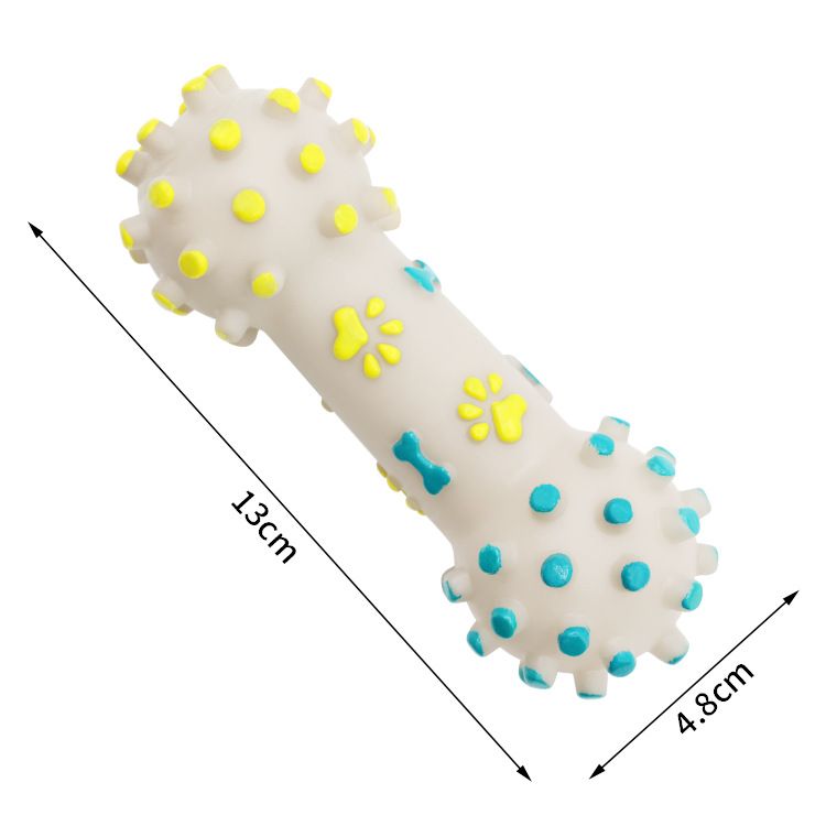 Yellow and Blue Squeaky Bone Durable TPR Dog Chew Toys Set - for Teeth Cleaning - Non-Toxic, Bite-Resistant, Easy Clean - Interactive Play for Medium to Large Dogs