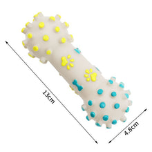Yellow and Blue Squeaky Bone Durable TPR Dog Chew Toys Set - for Teeth Cleaning - Non-Toxic, Bite-Resistant, Easy Clean - Interactive Play for Medium to Large Dogs