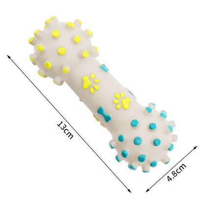 Yellow and Blue Squeaky Bone Durable TPR Dog Chew Toys Set - for Teeth Cleaning - Non-Toxic, Bite-Resistant, Easy Clean - Interactive Play for Medium to Large Dogs