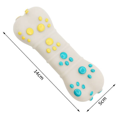 Yellow and Blue Spiked ring barbell Durable TPR Dog Chew Toys Set - for Teeth Cleaning - Non-Toxic, Bite-Resistant, Easy Clean - Interactive Play for Medium to Large Dogs
