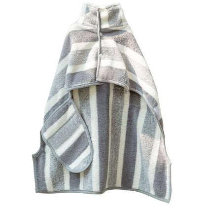 Grey and White S Size Super Absorbent Dog Bathrobe – Quick-Dry Coral Fleece Pet Towel with Snaps & Adjustable Belly Strap | Wearable Drying Coat for Small Medium Large Dogs & Cats After Bath, Swim, Rain