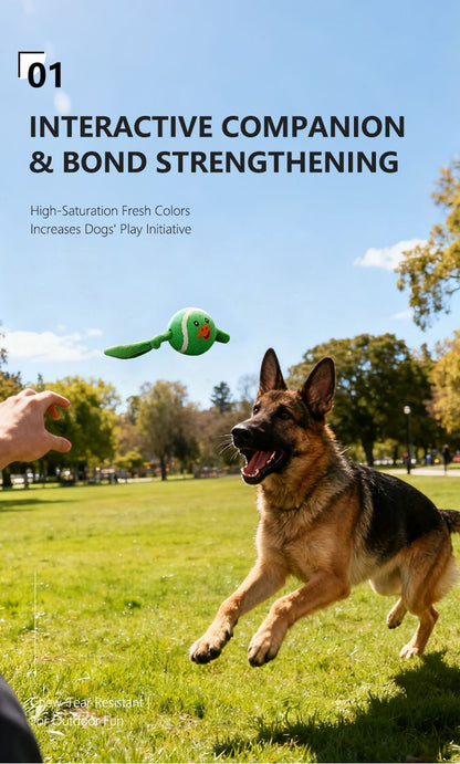 3-Piece Set High Elastic Pet Tennis Toy - Chew-Resistant Dog Ball with Plush Animal Designs for Interactive Play, Teeth Grinding & Dental Cleaning, Synthetic Fiber & Rubber, 80g Lightweight, Ideal for Small to Large Dogs-Designs: Duck and Owl and - view 4