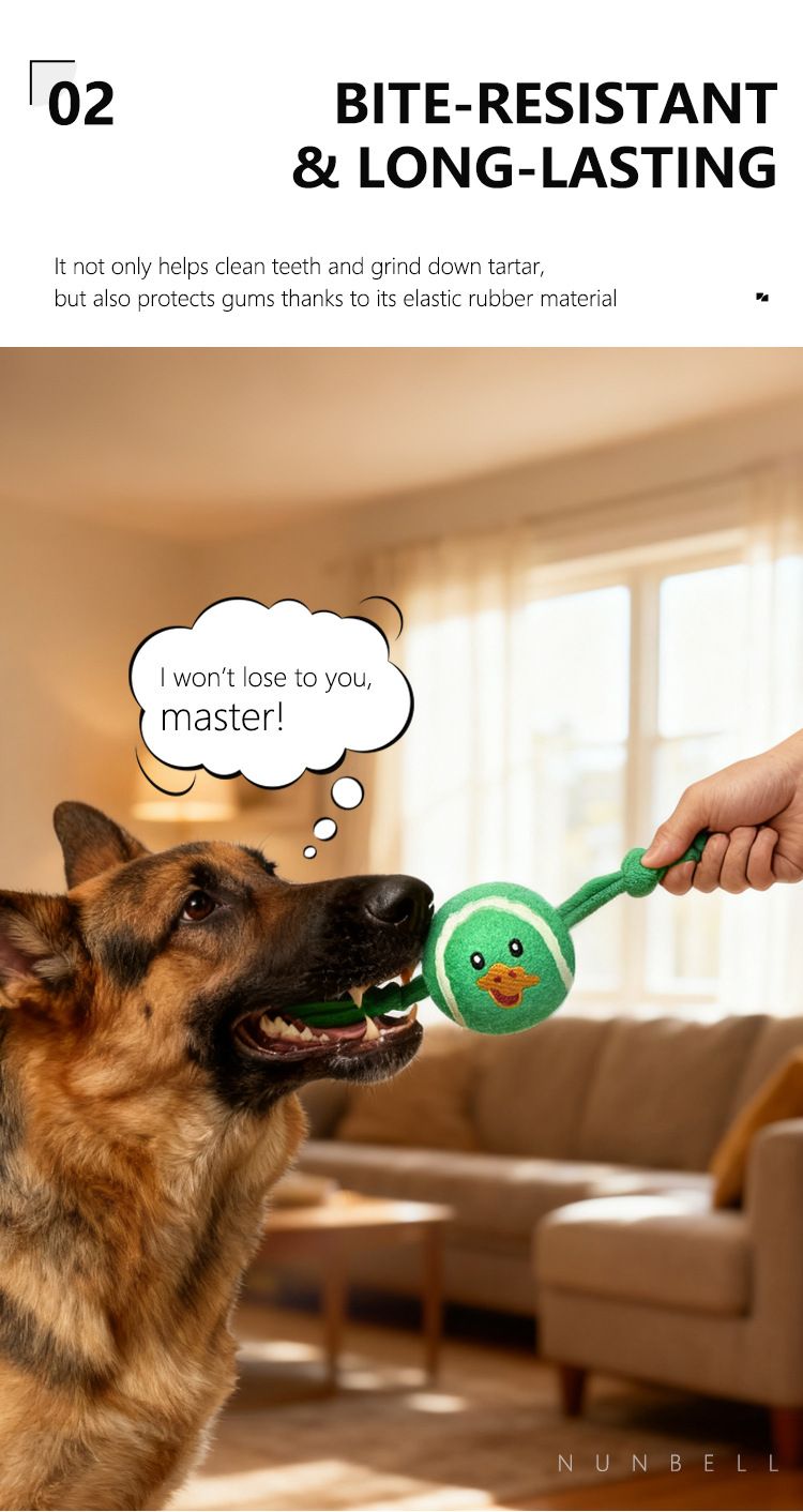 3-Piece Set High Elastic Pet Tennis Toy - Chew-Resistant Dog Ball with Plush Animal Designs for Interactive Play, Teeth Grinding & Dental Cleaning, Synthetic Fiber & Rubber, 80g Lightweight, Ideal for Small to Large Dogs-Designs: Duck and Owl and - view 5