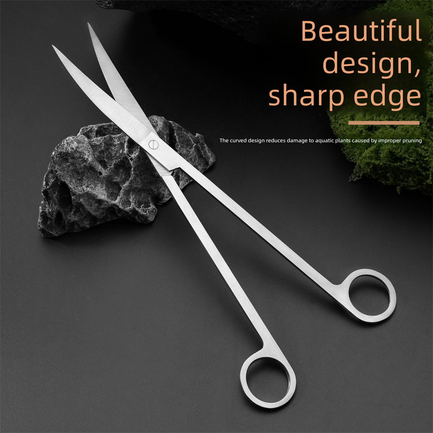 Silver Stainless Steel Aquarium Cleaning Tool Kit - 5 Piece Fish Tank Maintenance Set with Tweezers Scissors Algae Scraper Spatula - view 5