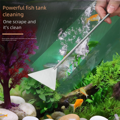 Silver Stainless Steel Aquarium Cleaning Tool Kit - 5 Piece Fish Tank Maintenance Set with Tweezers Scissors Algae Scraper Spatula - view 6
