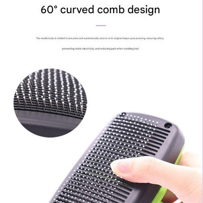 Yellow Pet Grooming Brush - Large Self-Cleaning Deshedding Tool for Cats and Dogs - view 3