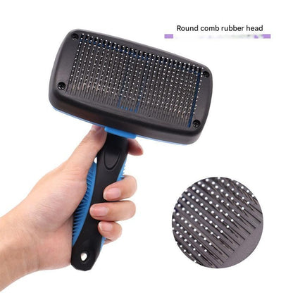 Blue Pet Grooming Brush - Large Self-Cleaning Deshedding Tool for Cats and Dogs - view 2