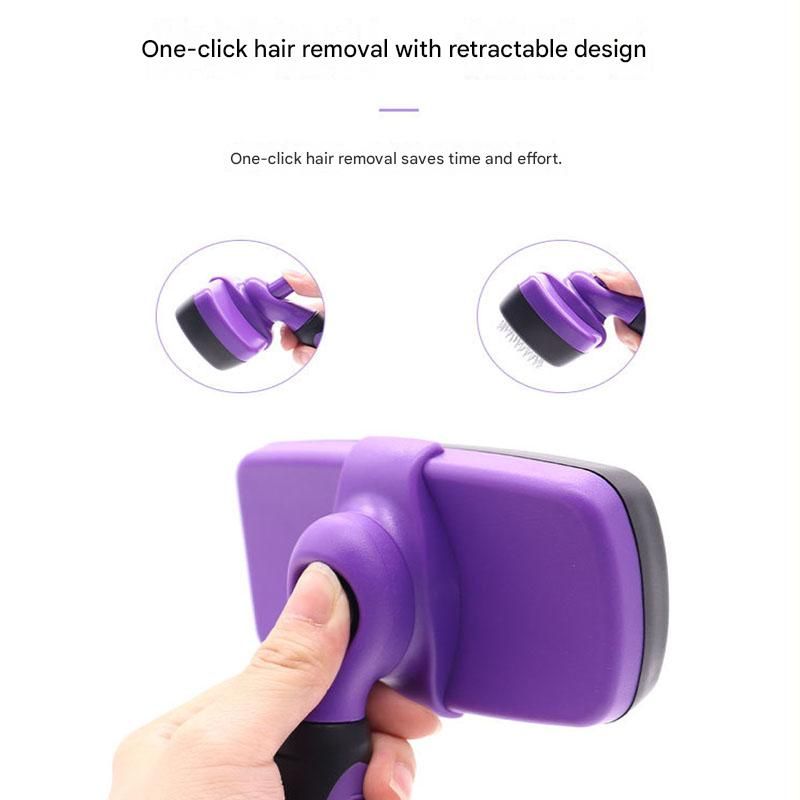 Blue Pet Grooming Brush - Large Self-Cleaning Deshedding Tool for Cats and Dogs - view 6