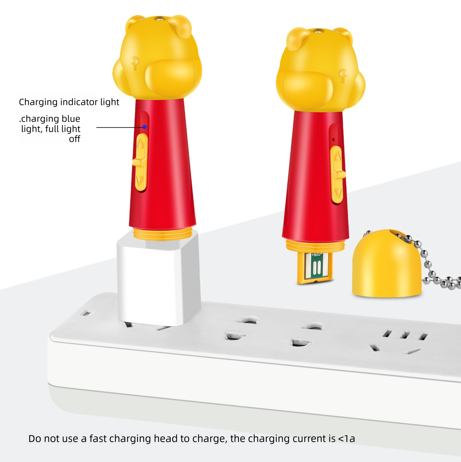 Yellow Bear Laser Cat Toy Set - 2 Piece USB Rechargeable Multi Pattern Laser Pointer with UV and White Light for Cats - view 3