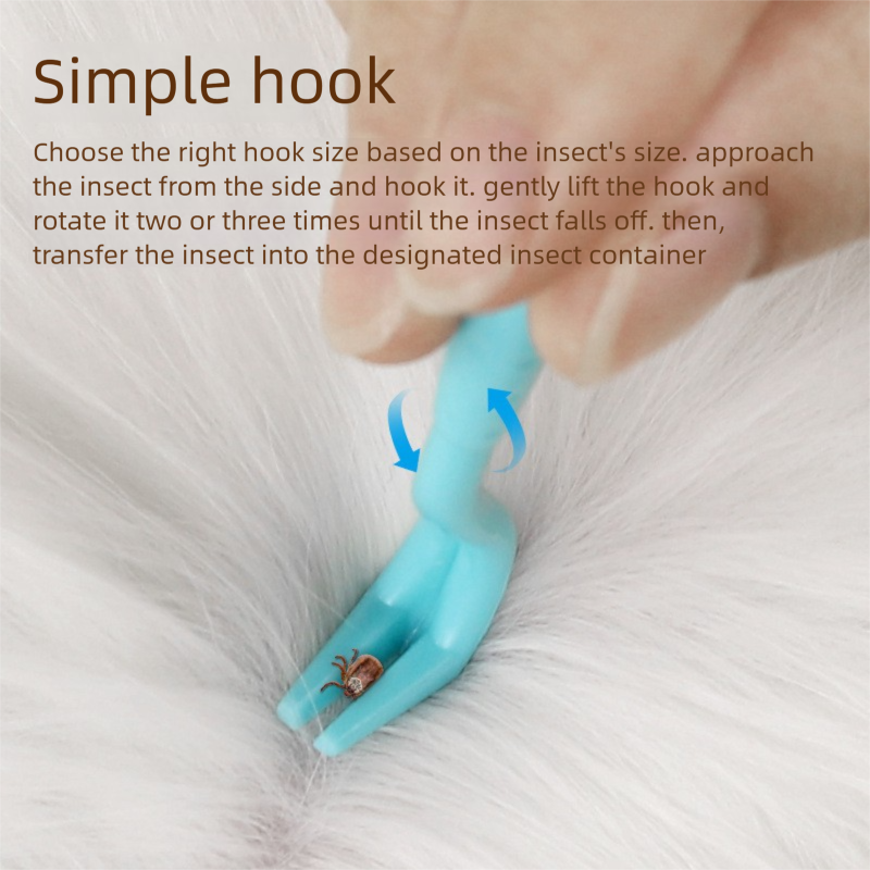 2-Pack Black Pet Tick Remover Tool Set - Small Medium Large Flea and Tick Hook Removers - view 3