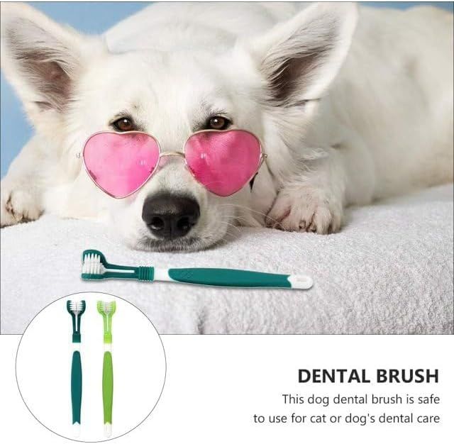 3-Sided Pet Toothbrush 4-Pack - Soft Bristle Dog Cat Dental Care Brush Set - view 3