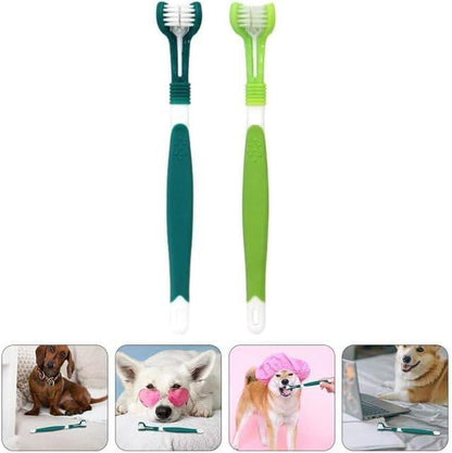 3-Sided Pet Toothbrush 4-Pack - Soft Bristle Dog Cat Dental Care Brush Set - view 4