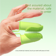 5-Pack greenish-yellow Double Finger Pet Toothbrush - Soft TPR Dog Cat Dental Finger Brush Set - view 2