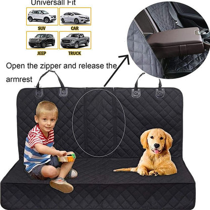 Car Rear Seat Pet Protector Mat Waterproof Dog Cat Back Seat Cover Black - view 3