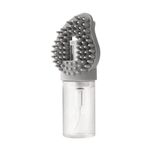 Grey Pet Shampoo Brush Silicone Foaming Massage Comb Dog Cat Bathing Grooming Tool