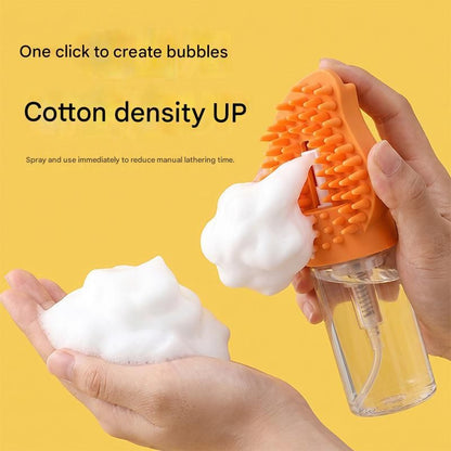 Orange Pet Shampoo Brush Silicone Foaming Massage Comb Dog Cat Bathing Grooming Tool - view 2