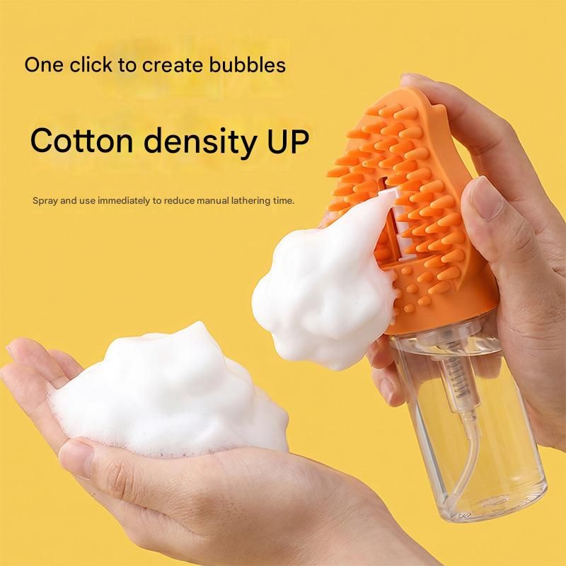 Yellow Pet Shampoo Brush Silicone Foaming Massage Comb Dog Cat Bathing Grooming Tool - view 2