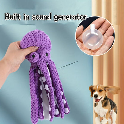 2-Pack Purple Plush Octopus Dog Toy with Squeaker - Interactive Chew Toy for Small, Medium & Large Dogs - Durable, Teeth-Cleaning & Boredom-Relief Pet Toy (35cm) - view 2
