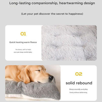 Grey Large Plush Dog Bed - Extra Thick Winter Warmth, Machine Washable & Non-Slip Pet Mat for Large Dogs (120cm) - view 4