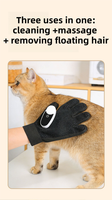 Black Blue Pet Grooming Spray Glove with Pink Detachable Typec Mister - TPR Soft Deshedding & Massage Brush Glove for Cats and Dogs, Anti Static Spray to Reduce Flying Fur and Easy to Clean - view 6