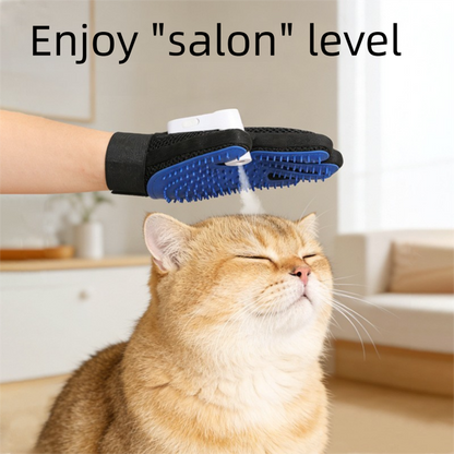 Black Blue Pet Grooming Spray Glove with Black Detachable Typec Mister - TPR Soft Deshedding & Massage Brush Glove for Cats and Dogs, Anti Static Spray to Reduce Flying Fur and Easy to Clean - view 7