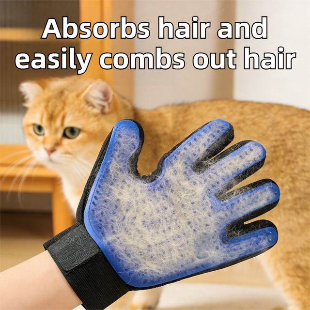 2PCS Black Blue Pet Grooming Spray Glove with Pink & White Detachable Typec Mister - TPR Soft Deshedding & Massage Brush Glove for Cats and Dogs, Anti Static Spray to Reduce Flying Fur and Easy to Clean - view 4