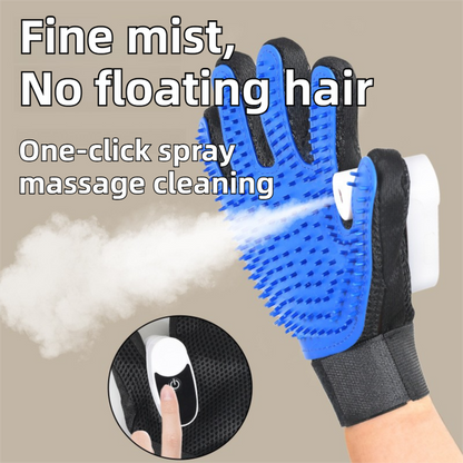 2PCS Black Blue Pet Grooming Spray Glove with Pink & Black Detachable Typec Mister - TPR Soft Deshedding & Massage Brush Glove for Cats and Dogs, Anti Static Spray to Reduce Flying Fur and Easy to Clean - view 3