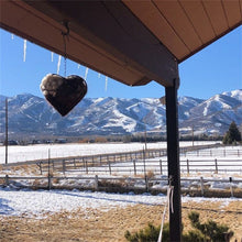Bird Heart-Shaped Nest with Hanging Metal Frame - Outdoor Garden Decor & Wild Bird Support - Unique Yard Art for Backyard Sanctuaries and Nature Lover Gifts - view 2