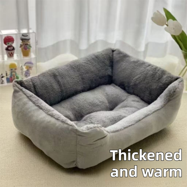 70x50x15CM Grey Premium Plush Pet Bed and Cozy Cushion Mat with Removable Flannel Cover & Non-Slip Waterproof Oxford Bottom for Cats Dogs Car & Home Universal Use - view 2