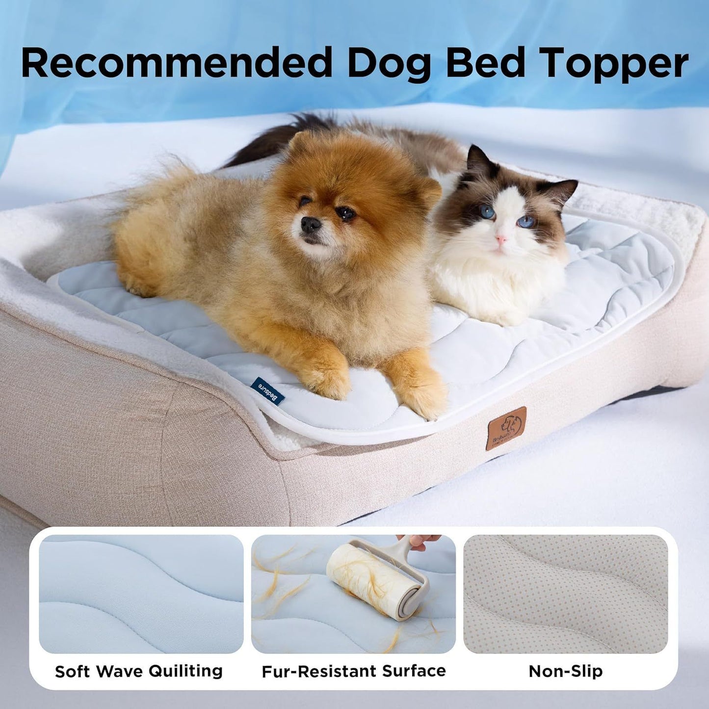 51 x 41 CM Grey Premium Wave Quiltied Pet Cooling Mat - Washable Self-Cooling Blanket with Anti-Stick Hair Surface & Non-Slip Base for Cats Dogs and Human Versatile Use - view 2
