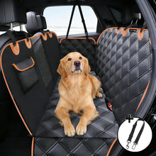 Waterproof Dog Car Rear Seat Protector 135 x 148CM - Durable Oxford Non Slip Pet Hammock with Storage Pockets, Zipper Mesh Window and 6 Fixed Buckles, Seat Belt Access Opening and Pet Leash