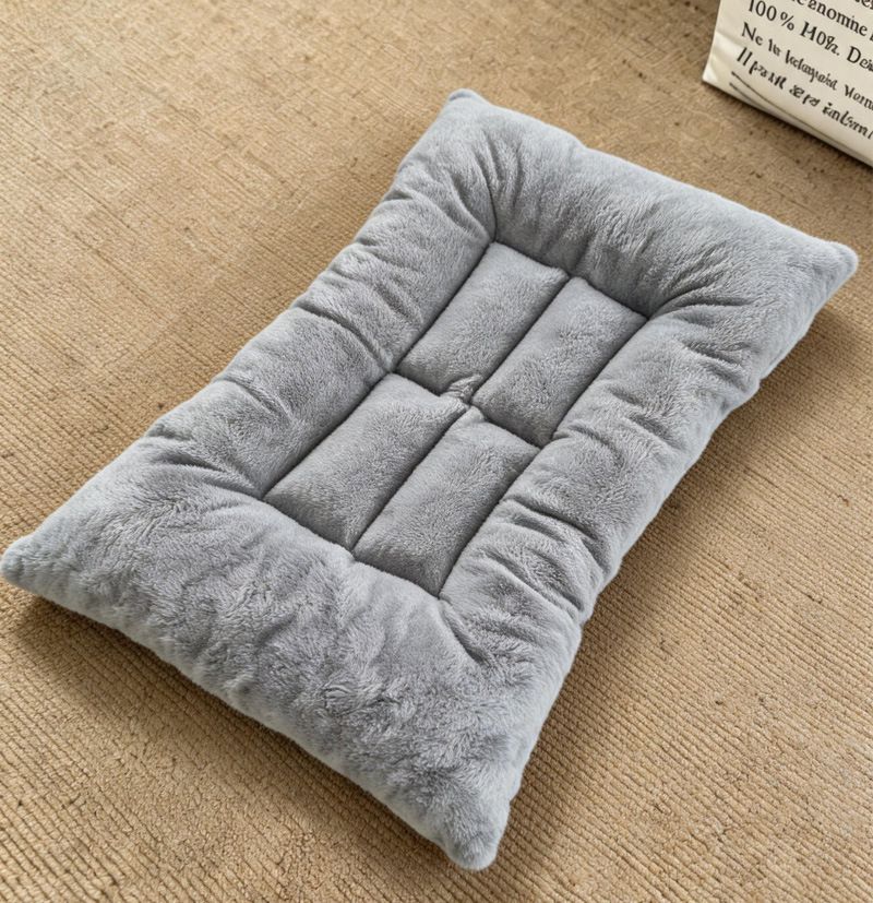90 x 45CM Large Plush Pet Bed Mat for Dogs & Cats – Light Grey Double-Sided Soft Cushion, Breathable Moisture-Resistant Sleeping Pad for Small, Medium & Large Pets - view 4
