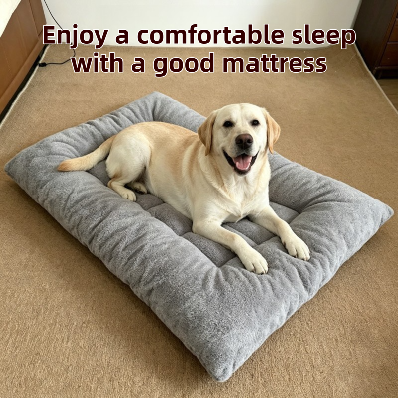 60 x 120CM Large Plush Pet Bed Mat for Dogs & Cats – Light Grey Double-Sided Soft Cushion, Breathable Moisture-Resistant Sleeping Pad for Small, Medium & Large Pets - view 3