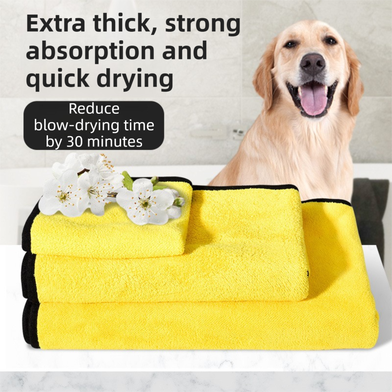 3 Piece Rainy Day Pet Care Set - 6XL Size Waterproof Dog Hooded EVA Transparent Raincoat with Full-Coverage Poncho Design Adjustable Snaps and Leash Access, Free High Absorbency Quick Dry 30 × 30cm Towel and 140 × 70cm Large Bath Towel for Small - view 7
