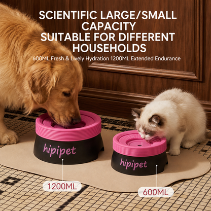 Leo Black 600ML Large No Spill Slow Water Dog Bowl, Pet Water Feeder with Floating Disk - Anti Wet Mouth and Cleaner Drinking, Food Grade PP & TPR, Fully Removable & Easy Clean - view 5
