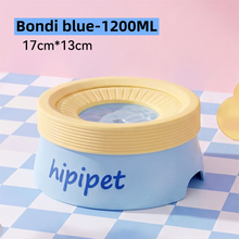 Bondi Blue 1200ML Large No Spill Slow Water Dog Bowl, Pet Water Feeder with Floating Disk - Anti Wet Mouth and Cleaner Drinking, Food Grade PP & TPR, Fully Removable & Easy Clean