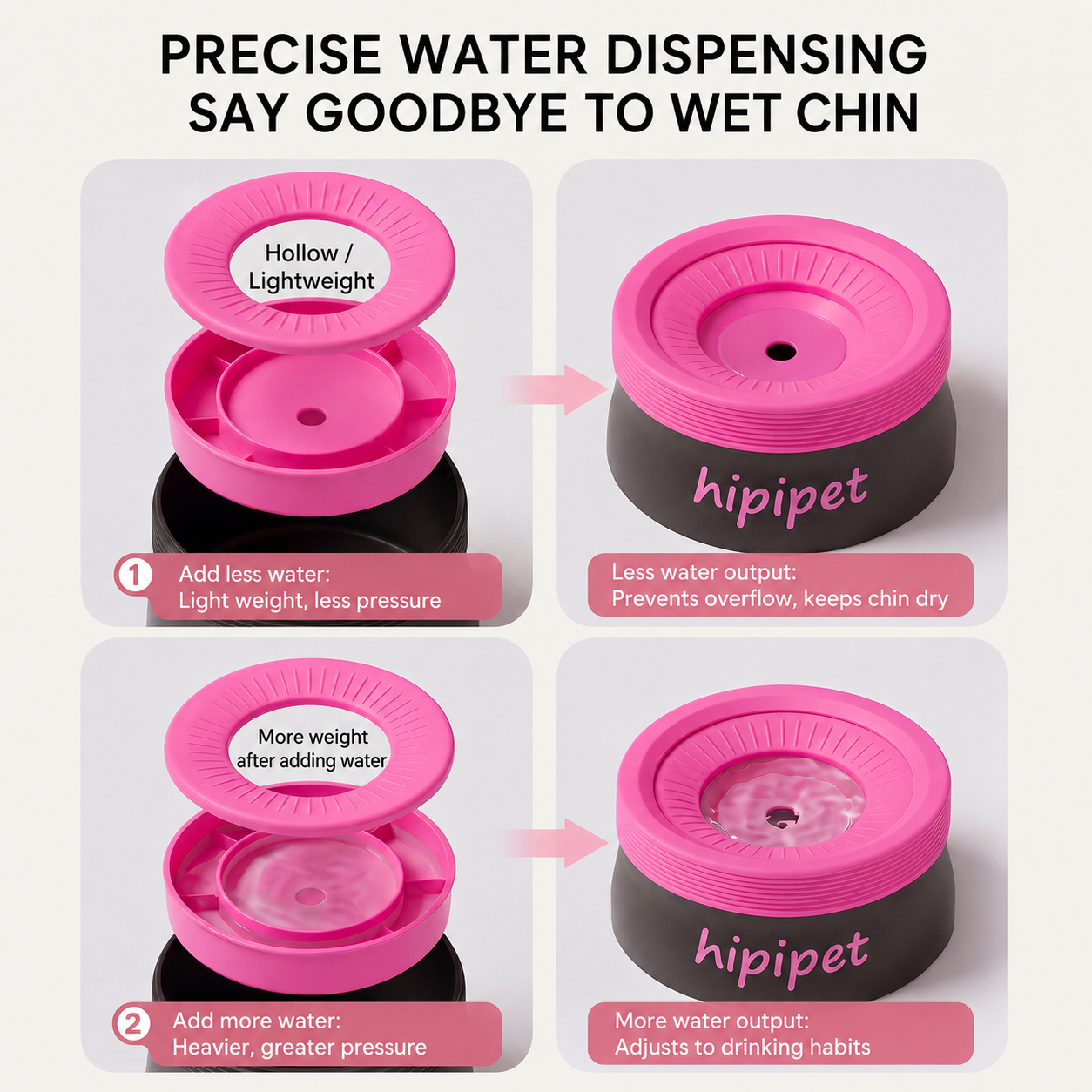 Tian Green 600ML Large No Spill Slow Water Dog Bowl, Pet Water Feeder with Floating Disk - Anti Wet Mouth and Cleaner Drinking, Food Grade PP & TPR, Fully Removable & Easy Clean - view 3