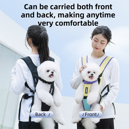 Black Hands Free Adjustable Dog Carrier Backpack with 3-Point Support, Reserved Tail Opening and Wide Padded Straps - Chest & Back Dual Use, Breathable on Both Sides and Quick-release Safety Buckles for Walking Bike Travel Outdoor Use, S Size - view 5