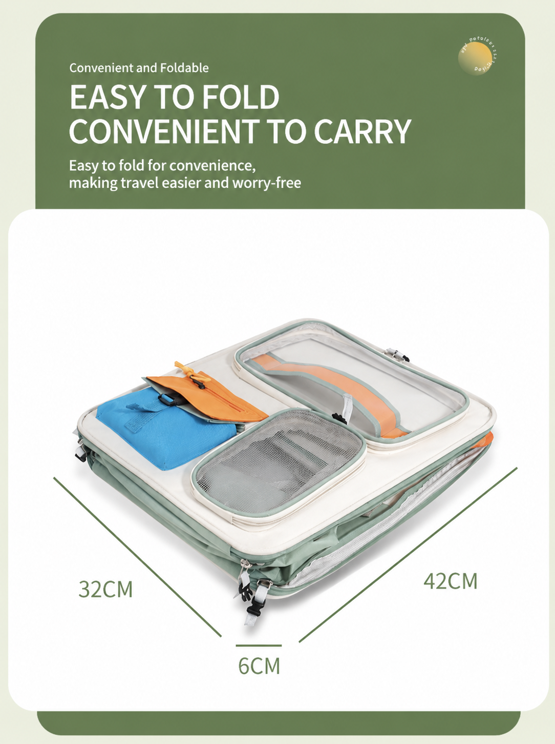 Orange and Grey Large Space Pet Carrier Backpack – Foldable Cat Carrier Bag with Breathable Side Mesh & View Window, Storage Pocket and Removable Bottom Pad for Dog and Cat, 42 x 36 x 27CM - view 5