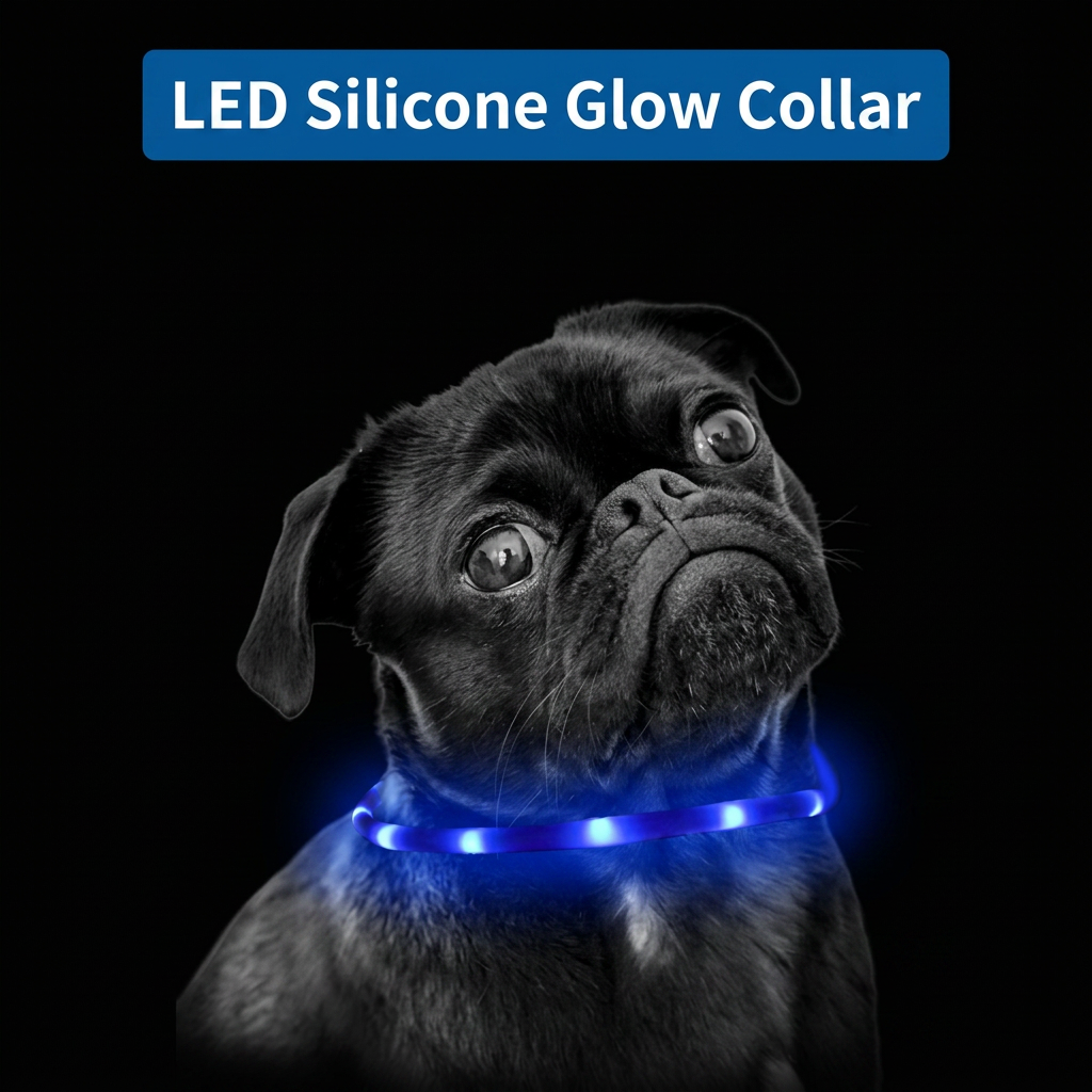 3PCS USB Rechargeable LED Pet Collar (Blue Green Pink) – 70cm Cuttable Silicone Glow Dog Collar with 12 LED Beads, 3 Flash Modes and Easy-Loop Design, Night Safety Glow Necklace for Dogs and Cats Walking - view 2