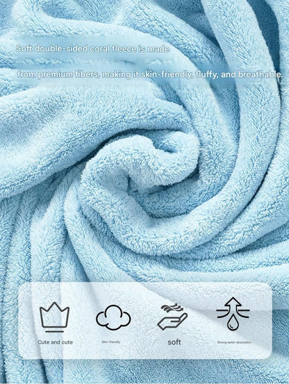 Blue XL size Pet Drying Robe with Hood - Quick Dry Coral Fleece Towel for Dogs and Cats, Super Absorbent Bathrobe with Cute Rabbit Ears, Adjustable Fit for All Sizes, Easy to Wear and Machine Washable - view 4