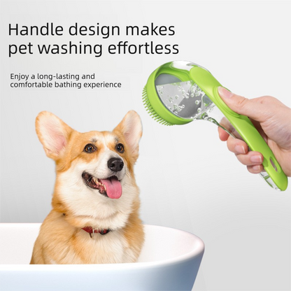 Blue Pet Silicone Bath Brush with Shampoo Dispenser - Leak-Proof One-Touch Soap Release-Dog and Cat Grooming Massage Brush Soft Cleaning Scrubber for Bathing Shedding and Skin Care - view 4