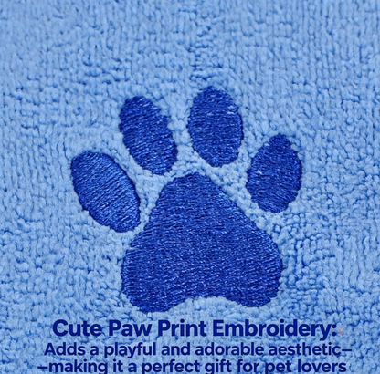 Grey 70x140cm Pet Drying absorbent Towel for Dogs and Cats - Quick Dry Super Absorbent Microfiber Bath Towel with Paw Print Design - Large Size Grooming Towel for Pets - view 4