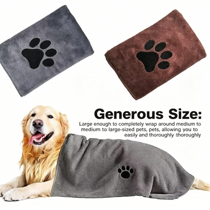 Grey 40x80cm Pet Drying absorbent Towel for Dogs and Cats - Quick Dry Super Absorbent Microfiber Bath Towel with Paw Print Design - Large Size Grooming Towel for Pets - view 6