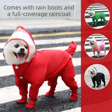 Pink L size Full Coverage Pet Raincoat Jumpsuit Waterproof Dog Rain Suit with Attached Shoes and Tail Cover-Lightweight Hooded Dog Poncho for Small Dogs - view 2
